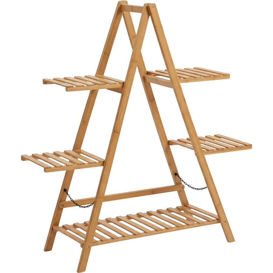 Mlvhg Five Tier Bamboo A-Frame Plant Stand Natural