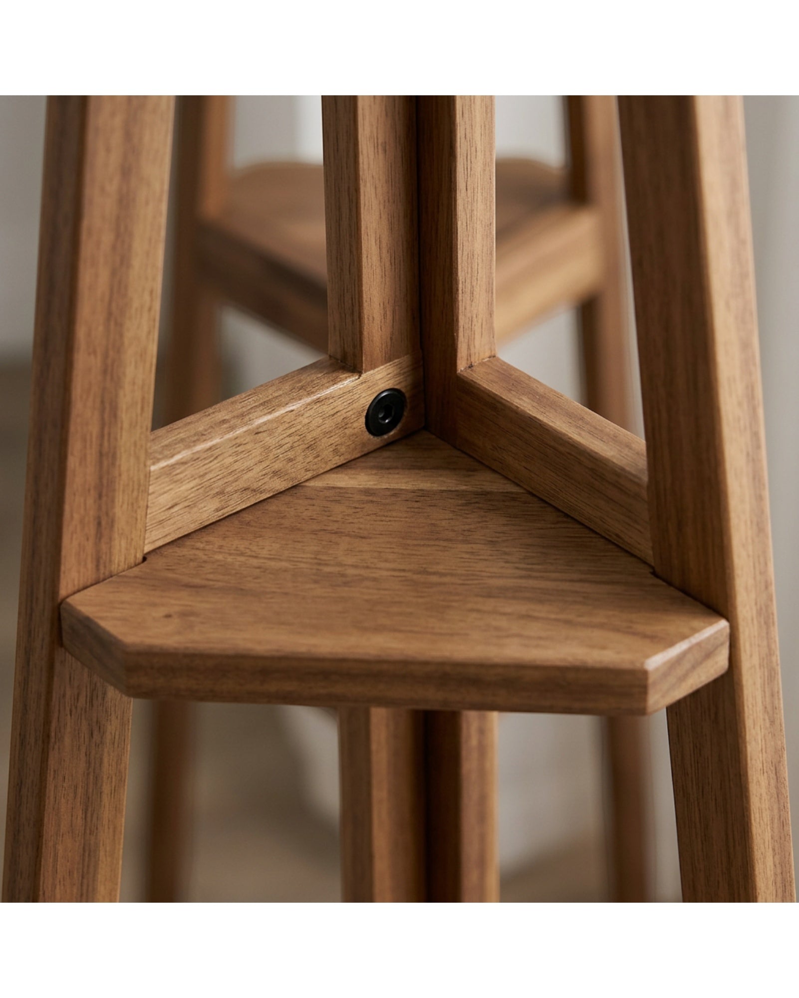 Mlvhg Four Tier Acacia Corner Ladder Plant Stand Walnut - Detail view