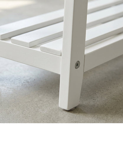 Mlvhg Low Wooden Plant Bench White 3 Tier