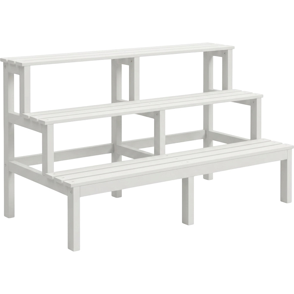 Mlvhg Low Wooden Plant Bench White 3 Tier
