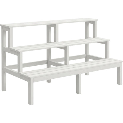 Mlvhg Low Wooden Plant Bench White 3 Tier