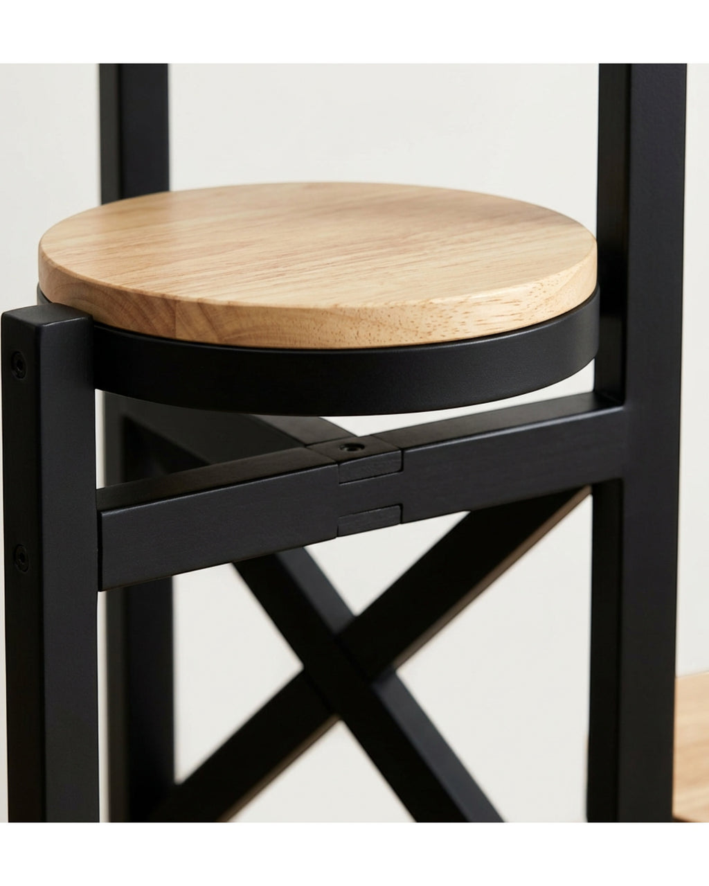 Mlvhg Six Platform Rubberwood Stepped Plant Stand Black Natural - Detail view