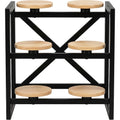 Mlvhg Six Platform Rubberwood Stepped Plant Stand Black Natural - Product view