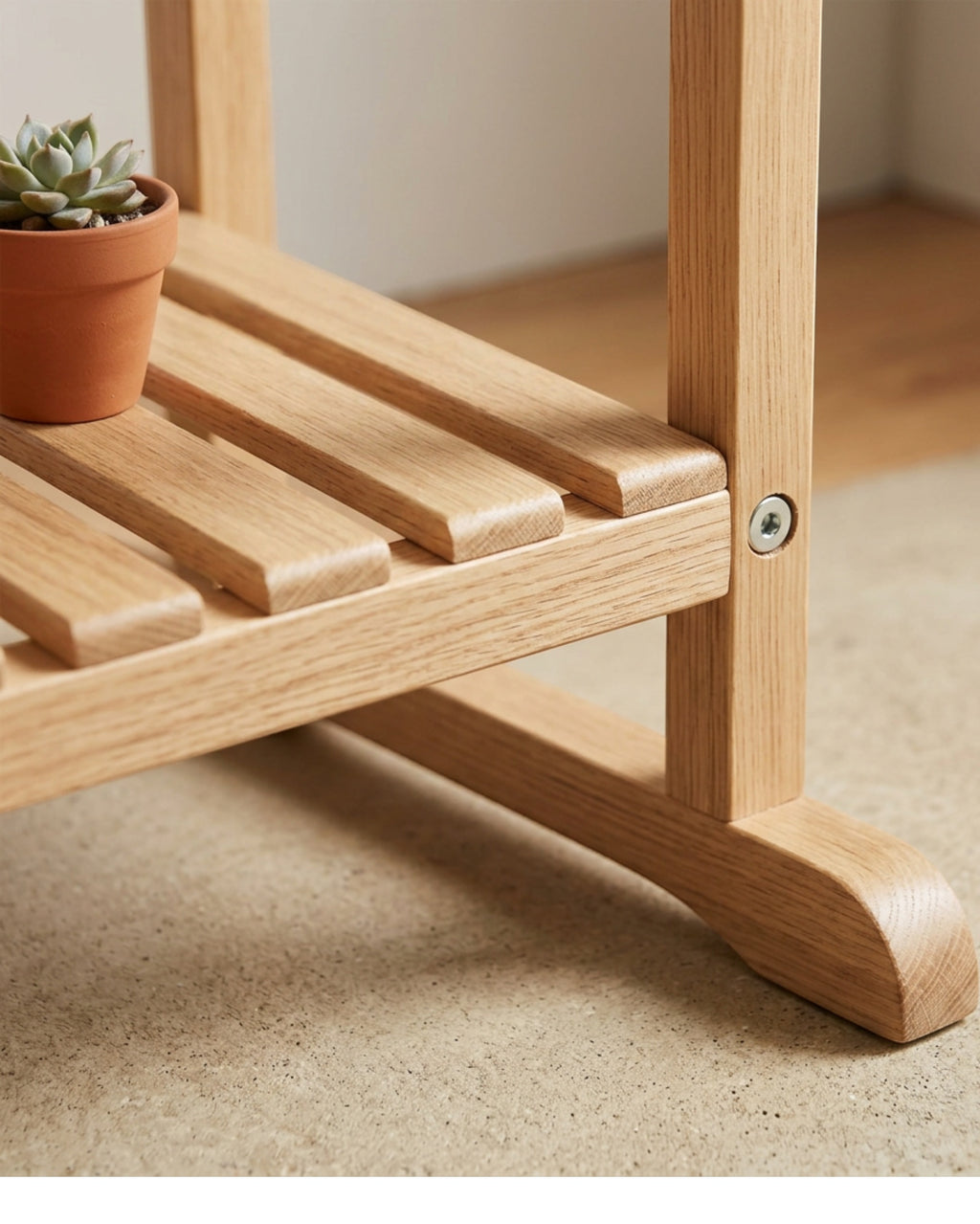 Mlvhg Stepped Wooden Plant Stand Natural 4 Tier